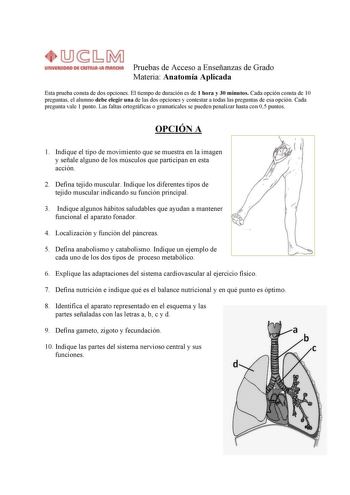 Examen de Anatomía Aplicada (PAU de 2011)