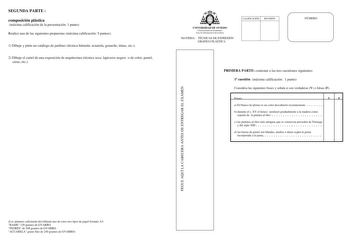 Examen de Técnicas de Expresión Gráfico Plástica (selectividad de 1998)