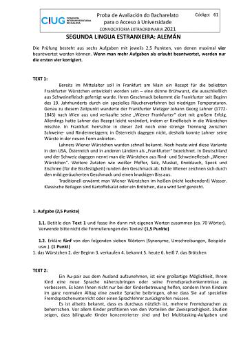 Examen de Alemán (ABAU de 2021)