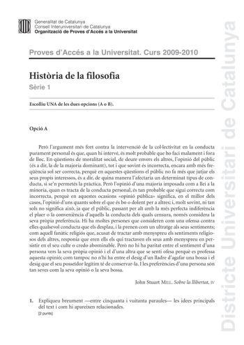 Examen de Historia de la Filosofía (PAU de 2010)