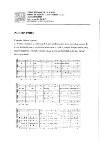 Examen de Análisis Musical (PAU de 2010)