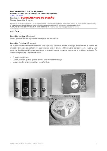 Examen de Diseño (selectividad de 2006)