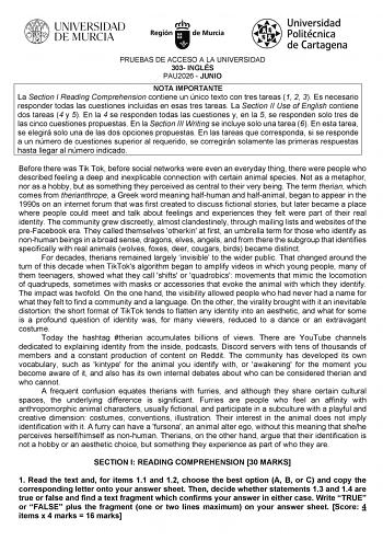 Inglés – EBAU Región de Murcia (2026)