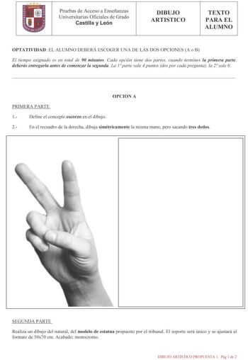 Examen de Dibujo Artístico II (PAU de 2013)