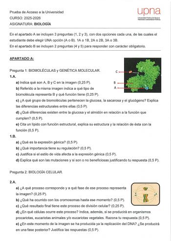 Biología – EvAU Navarra (2026)