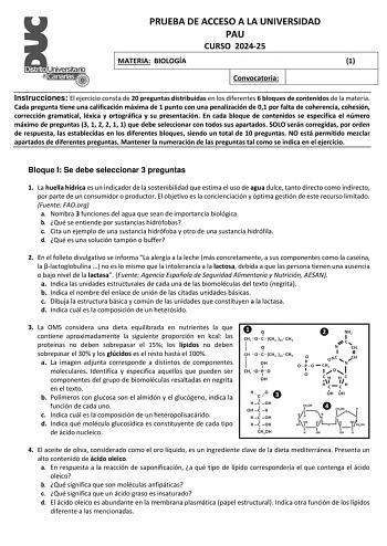 Examen de Biología (EBAU de 2025)