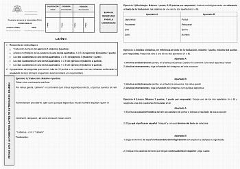 Examen de Latín II (EBAU de 2025)