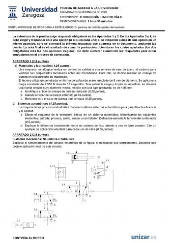 Tecnología e Ingeniería – EvAU Aragón (2026)