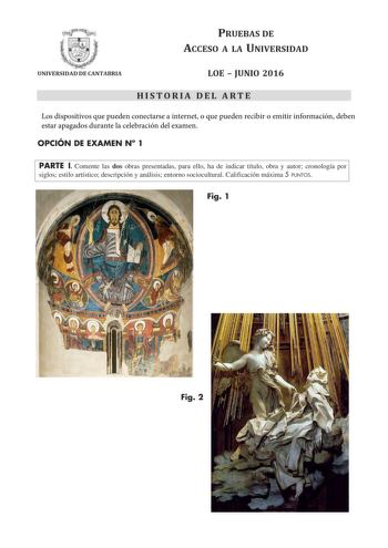 Examen de Historia del Arte (PAU de 2016)