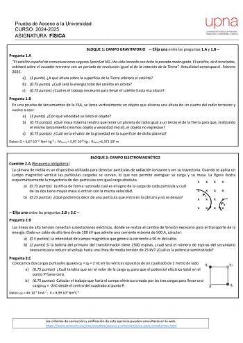 Examen de Física (EvAU de 2025)