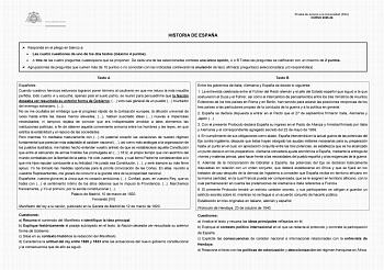 Historia de España – EBAU Asturias (2026)