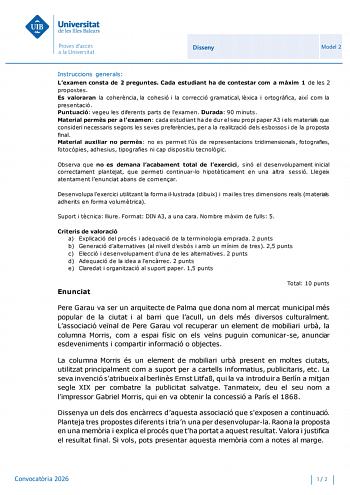 Diseño – PBAU Islas Baleares (2026)