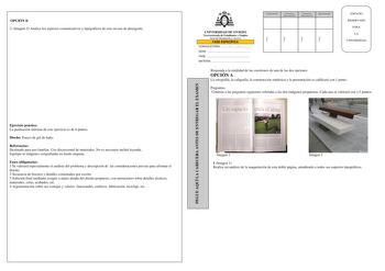 OPCIÓN B 2 Imagen 2 Analice los aspectos comunicativos y tipográficos de este envase de detergente Ejercicio práctico La puntuación máxima de este ejercicio es de 6 puntos Diseño Frasco de gel de baño Referencias Destinado para uso familiar Uso discrecional de materiales No es necesario incluir leyenda logotipo ni imágenes serigrafiadas en modo etiqueta Fases obligatorias 1 Se valorará especialmente el análisis del problema y descripción de las consideraciones previas para afrontar el diseño 2 …