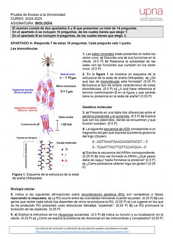 Examen de Biología (EvAU de 2025)