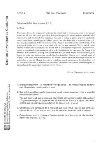 Examen de Historia de la Filosofía (selectividad de 2005)