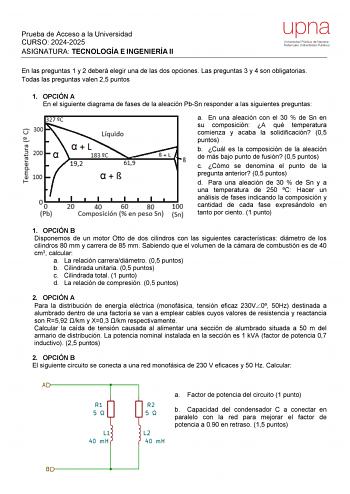 Examen de Tecnología e Ingeniería (EvAU de 2025)