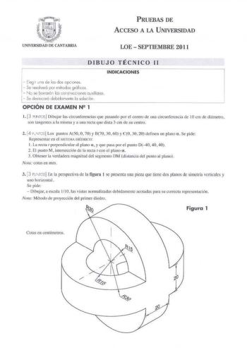 Examen de Dibujo Técnico II (PAU de 2011)