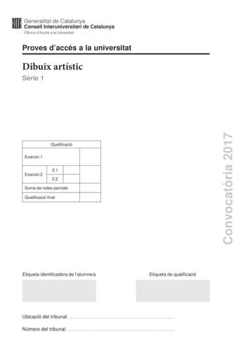 Examen de Dibujo Artístico II (PAU de 2017)