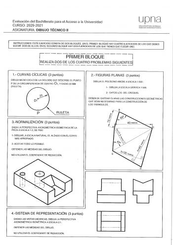 Examen de Dibujo Técnico II (EvAU de 2021)