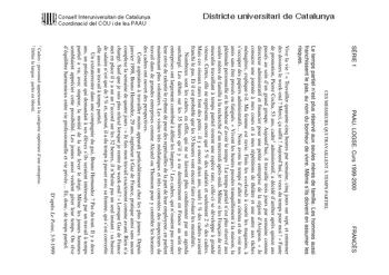 SRIE 1 PAAU LOGSE Curs 19992000 FRANCS Districte universitari de Catalunya CES MESSIEURS QUI TRAVAILLENT  TEMPS PARTIEL Le temps partiel nest plus réservé aux seules mres de famille Les hommes aussi franchissent le pas au nom du bonheur de vivre Mme sils doivent en assumer les risques Vive la vie   Travailler quarantecinq heures par semaine cinq jours sur sept et emmener des dossiers le weekend  Merci a suffit  Aujourdhui je veux du temps pour moi   Faute de promotion Pierre Cocha 53 ans cadre1…