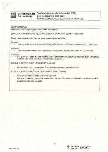 Francés – EBAU La Rioja (2026)