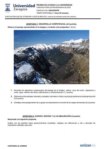 Examen de Geografía (EvAU de 2025)