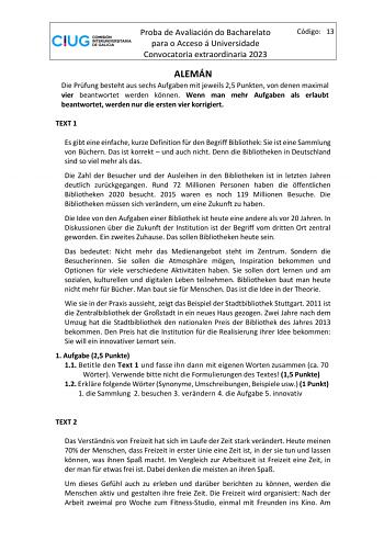 Examen de Alemán (ABAU de 2023)
