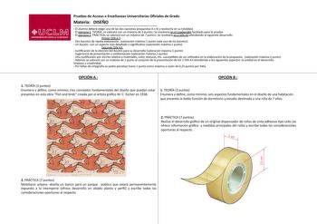 Examen de Diseño (PAU de 2012)