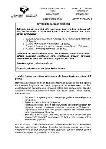 Examen de Artes Escénicas (EAU de 2025)