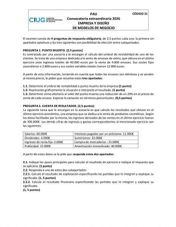 Empresa y Diseño de Modelos de Negocio – ABAU Galicia (2026)
