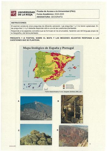 Examen de Geografía (EBAU de 2025)
