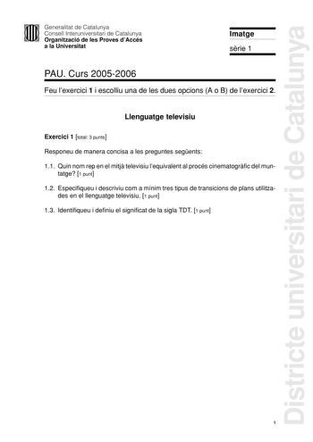 Examen de Cultura audiovisual (selectividad de 2006)