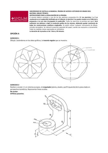 Examen de Dibujo Técnico II (PAU de 2011)