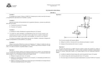 tk MJJM UNIVERSIDAD DEVIEDO Pruebas de Acceso a la Universidad Curso 20122013 TECNOLOGÍA INDUSTRIAL OPCIÓN A Cuestión 1 Ejercicio 2 El resultado de un ensayo Vickers es 250HV120 Explique qué se mide en este tipo de ensayo y el significado de cada número en el resultado 1 punto Cuestión 2 Describa el principio de funcionamiento de los siguientes elementos y enumere una aplicación para cada uno de ellos a Transductor de presión 05 puntos b Tacómetro 05 puntos Cuestión 3 a Justifique la verdad o f…