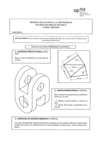 Examen de Dibujo Técnico II (PAU de 2010)