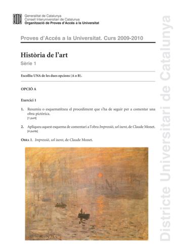 Examen de Historia del Arte (PAU de 2010)