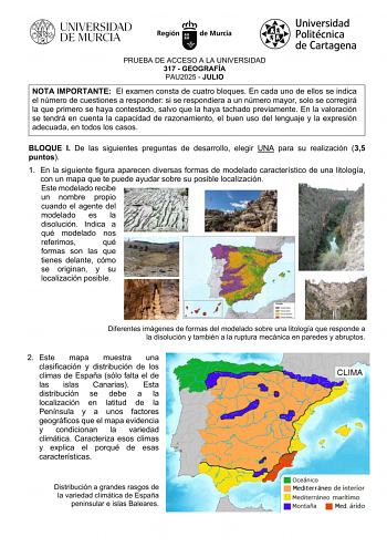 Examen de Geografía (EBAU de 2025)