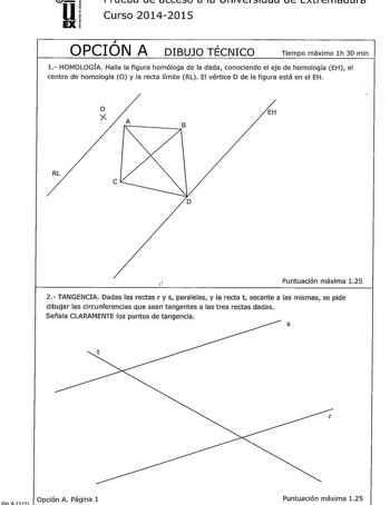 Examen de Dibujo Técnico II (PAU de 2015)