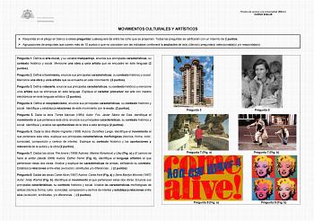 Examen de Movimientos Culturales y Artísticos (EBAU de 2025)