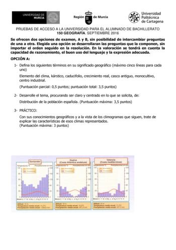 Examen de Geografía (PAU de 2016)
