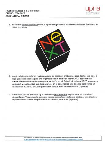 Examen de Diseño (EvAU de 2025)