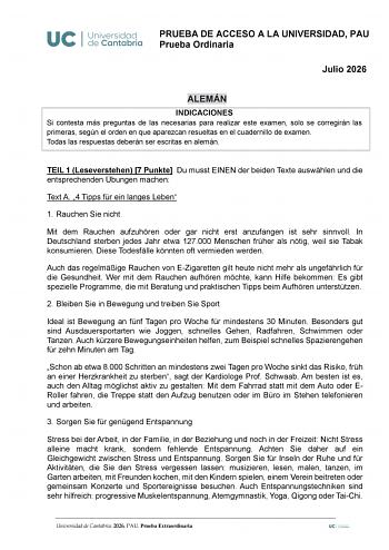 Alemán – EBAU Cantabria (2026)
