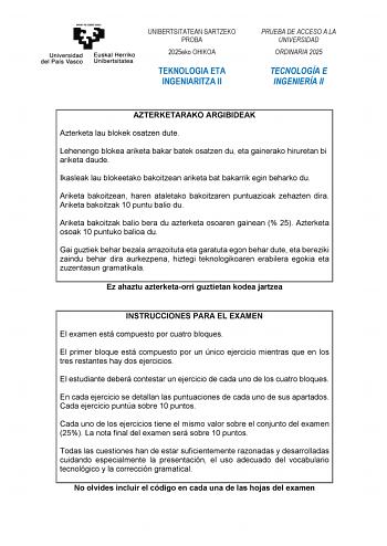 Examen de Tecnología e Ingeniería (EAU de 2025)