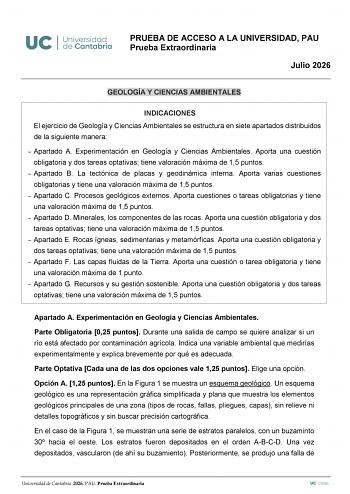 Geología y Ciencias Ambientales – EBAU Cantabria (2026)