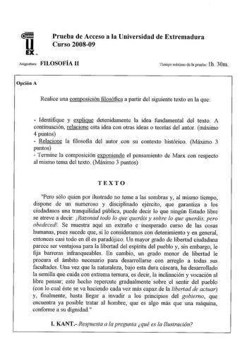 Examen de Historia de la Filosofía (selectividad de 2009)