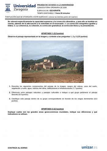 Geografía – EvAU Aragón (2026)