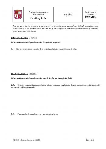 Examen de Diseño (EBAU de 2025)