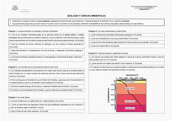 Examen de Geología y Ciencias Ambientales (EBAU de 2024)