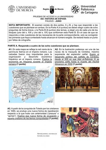 Examen de Historia de España (EBAU de 2025)