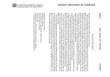 SRIE 2 PAAU LOGSE Curs 19992000 ALEMANY Districte universitari de Catalunya WARUM BIN ICH PAZIFIST Ein junger deutscher Pazifist erzhlt warum er Pazifist ist Meine ersten Erinnerungen an das Thema Krieg und Militr sind aus der Zeit als ich fnf oder sechs Jahre alt war Ich fragte damals Wo sind meine Grossvter Und die Antwort war Sie sind im Krieg gefallen genau wie deine Urgrossvter Meine Eltern erzhlten manchmal ber die schlimmen Kriegsjahre ber die Bomben in den Stdten ber die Toten den Hunge…